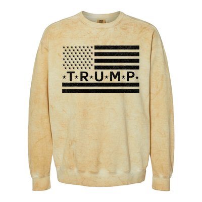 Donald Trump American Flag Colorblast Crewneck Sweatshirt