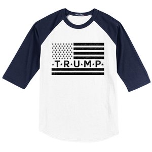 Donald Trump American Flag Baseball Sleeve Shirt