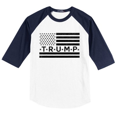 Donald Trump American Flag Baseball Sleeve Shirt