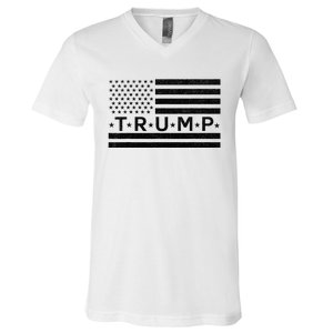 Donald Trump American Flag V-Neck T-Shirt