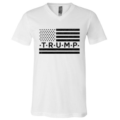 Donald Trump American Flag V-Neck T-Shirt