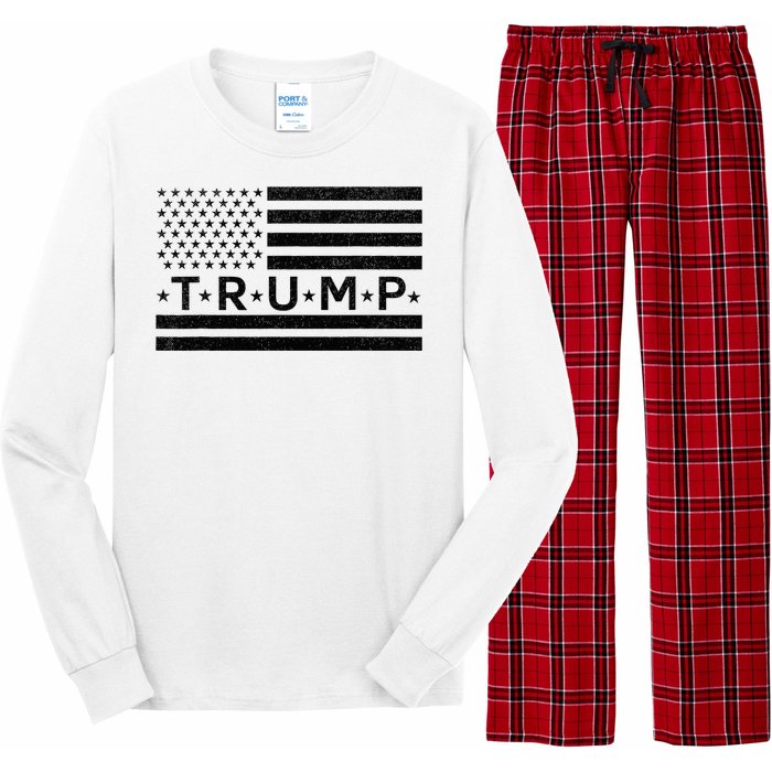 Donald Trump American Flag Long Sleeve Pajama Set