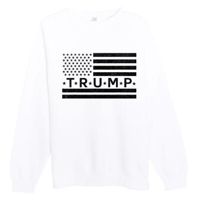 Donald Trump American Flag Premium Crewneck Sweatshirt