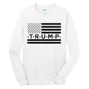 Donald Trump American Flag Tall Long Sleeve T-Shirt