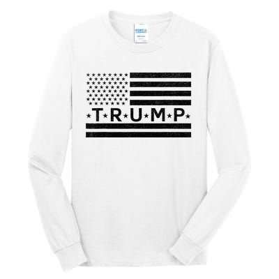 Donald Trump American Flag Tall Long Sleeve T-Shirt