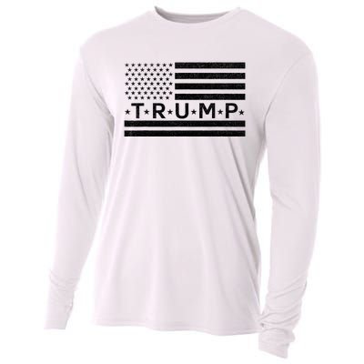 Donald Trump American Flag Cooling Performance Long Sleeve Crew