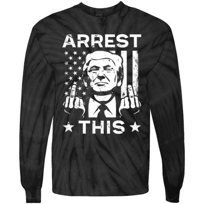 Donald Trump Arrest This Fingers 2024 Election Tie-Dye Long Sleeve Shirt