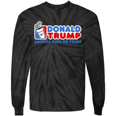 Donald Trump America Runs On Trump Tie-Dye Long Sleeve Shirt