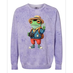 Debi Tirar Album Mas Fotos Frog For Music Lover Fans Colorblast Crewneck Sweatshirt