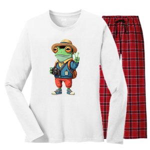 Debi Tirar Album Mas Fotos Frog For Music Lover Fans Women's Long Sleeve Flannel Pajama Set 