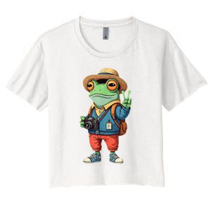 Debi Tirar Album Mas Fotos Frog For Music Lover Fans Women's Crop Top Tee