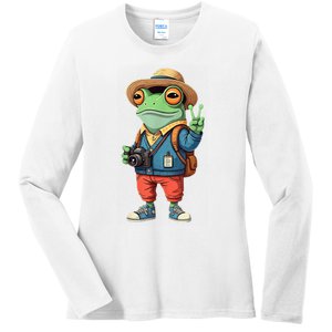 Debi Tirar Album Mas Fotos Frog For Music Lover Fans Ladies Long Sleeve Shirt