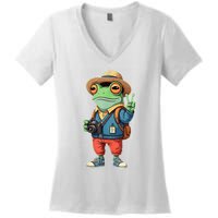 Debi Tirar Album Mas Fotos Frog For Music Lover Fans Women's V-Neck T-Shirt