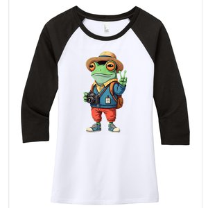 Debi Tirar Album Mas Fotos Frog For Music Lover Fans Women's Tri-Blend 3/4-Sleeve Raglan Shirt