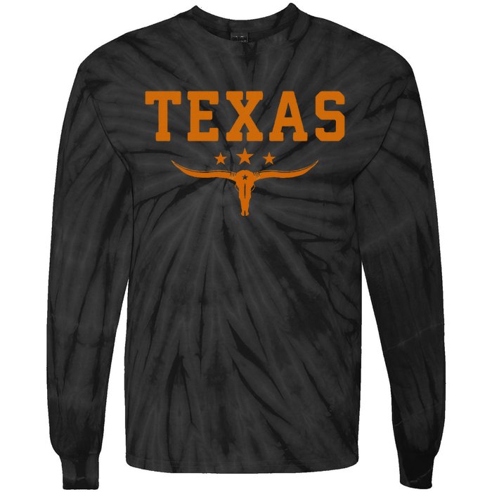 Distressed Texas Apparel Tie-Dye Long Sleeve Shirt