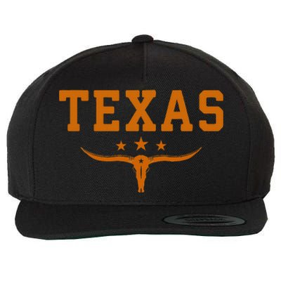 Distressed Texas Apparel Wool Snapback Cap