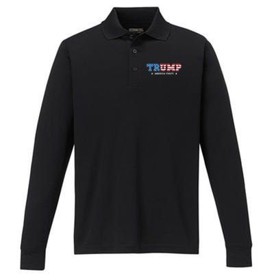 Donald Trump America First Performance Long Sleeve Polo