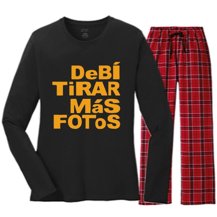 Debi Tirar Album Mas Fotos Dtmf For Music Lover Fans Women's Long Sleeve Flannel Pajama Set 