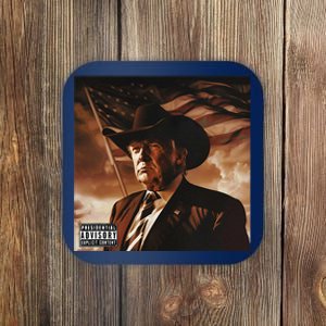 Donald Trump Album Cover Southern Trump Wearing Cow Hat Coaster