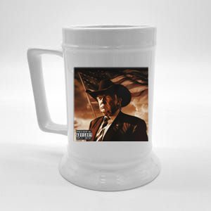 Donald Trump Album Cover Southern Trump Wearing Cow Hat Beer Stein