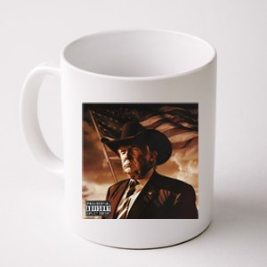 Donald Trump Album Cover Southern Trump Wearing Cow Hat Coffee Mug