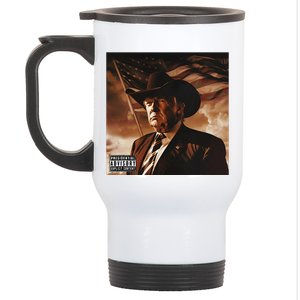 Donald Trump Album Cover Southern Trump Wearing Cow Hat Stainless Steel Travel Mug