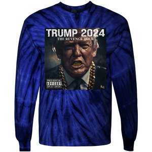 Donald Trump Album Cover Ultra Maga Trump Revenge 2024 Tie-Dye Long Sleeve Shirt