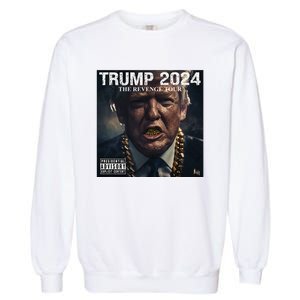 Donald Trump Album Cover Ultra Maga Trump Revenge 2024 Garment-Dyed Sweatshirt