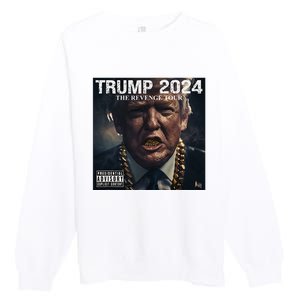 Donald Trump Album Cover Ultra Maga Trump Revenge 2024 Premium Crewneck Sweatshirt