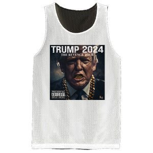 Donald Trump Album Cover Ultra Maga Trump Revenge 2024 Mesh Reversible Basketball Jersey Tank