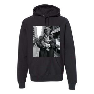 Donald Trump And Cat In Nyc Premium Hoodie