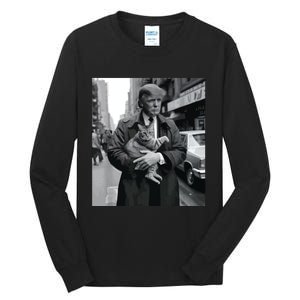 Donald Trump And Cat In Nyc Tall Long Sleeve T-Shirt