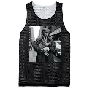 Donald Trump And Cat In Nyc Mesh Reversible Basketball Jersey Tank