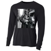 Donald Trump And Cat In Nyc Cooling Performance Long Sleeve Crew