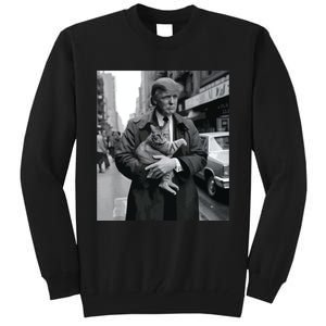 Donald Trump And Cat In Nyc Tall Sweatshirt