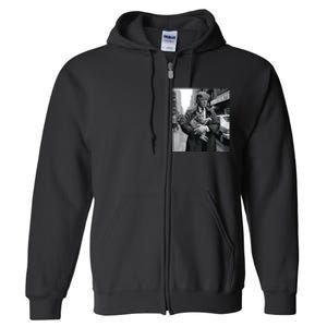 Donald Trump And Cat In Nyc Full Zip Hoodie