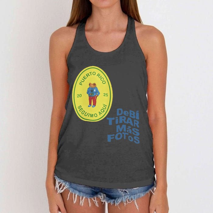 Debi Tirar Album Mas Fotos Frog Vintage Lover Design Women's Knotted Racerback Tank