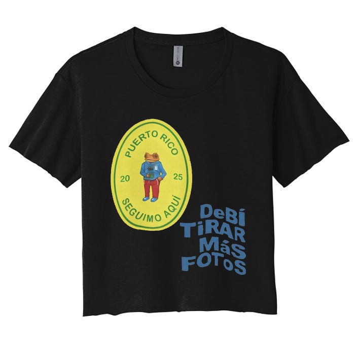 Debi Tirar Album Mas Fotos Frog Vintage Lover Design Women's Crop Top Tee