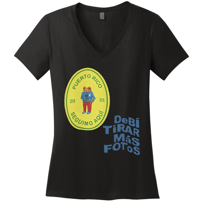 Debi Tirar Album Mas Fotos Frog Vintage Lover Design Women's V-Neck T-Shirt