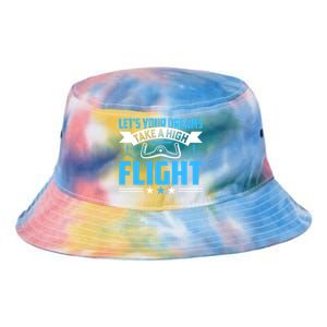 Dreams Take A High Flight Pilots Airplane Aviation Graphic Great Gift Tie Dye Newport Bucket Hat