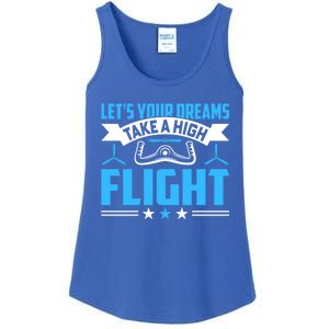 Dreams Take A High Flight Pilots Airplane Aviation Graphic Great Gift Ladies Essential Tank