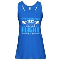 Dreams Take A High Flight Pilots Airplane Aviation Graphic Great Gift Ladies Essential Flowy Tank