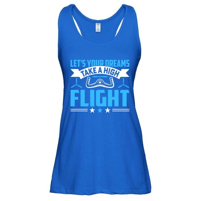 Dreams Take A High Flight Pilots Airplane Aviation Graphic Great Gift Ladies Essential Flowy Tank