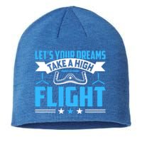 Dreams Take A High Flight Pilots Airplane Aviation Graphic Great Gift Sustainable Beanie