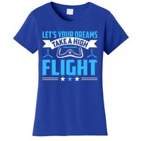 Dreams Take A High Flight Pilots Airplane Aviation Graphic Great Gift Women's T-Shirt