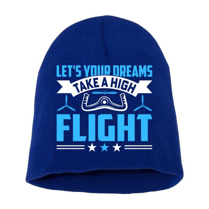 Dreams Take A High Flight Pilots Airplane Aviation Graphic Great Gift Short Acrylic Beanie