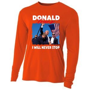 Donald Trump Assassination I Will Never Stop Cooling Performance Long Sleeve Crew