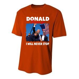 Donald Trump Assassination I Will Never Stop Performance Sprint T-Shirt