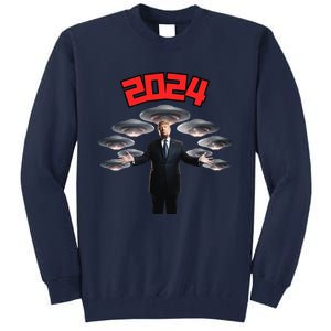 Donald Trump Aliens UFO UAP Funny 2024 Election USA American Tall Sweatshirt