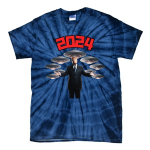 Donald Trump Aliens UFO UAP Funny 2024 Election USA American Tie-Dye T-Shirt